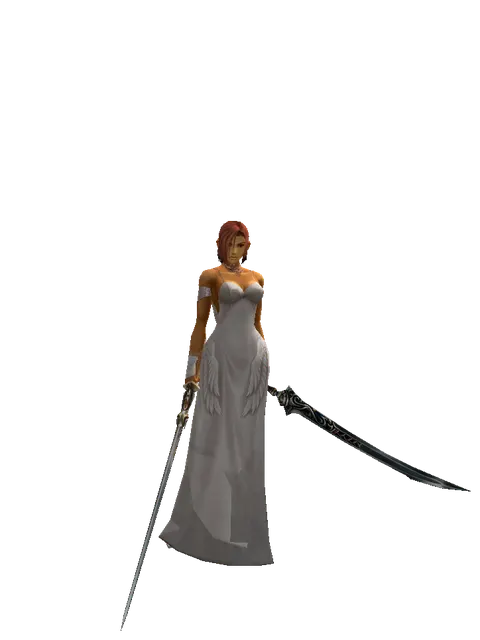Raid Sword*Samurai Long Sword on a female Human fighter, front view