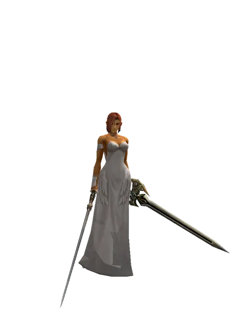 Raid Sword*Sword of Delusion on a female Human fighter, front view