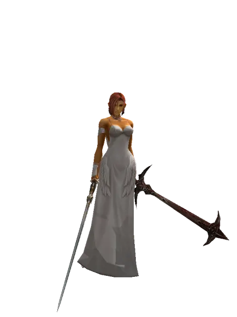 Raid Sword*Sword of Nightmare on a female Human fighter, front view