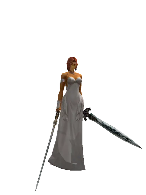 Raid Sword*Tsurugi on a female Human fighter, front view