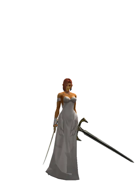 Saber*Knight's Sword on a female Human fighter, front view