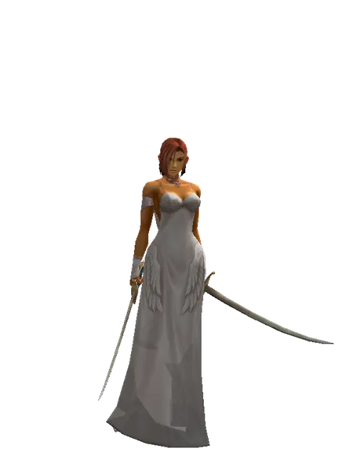 Saber*Saber on a female Human fighter, front view