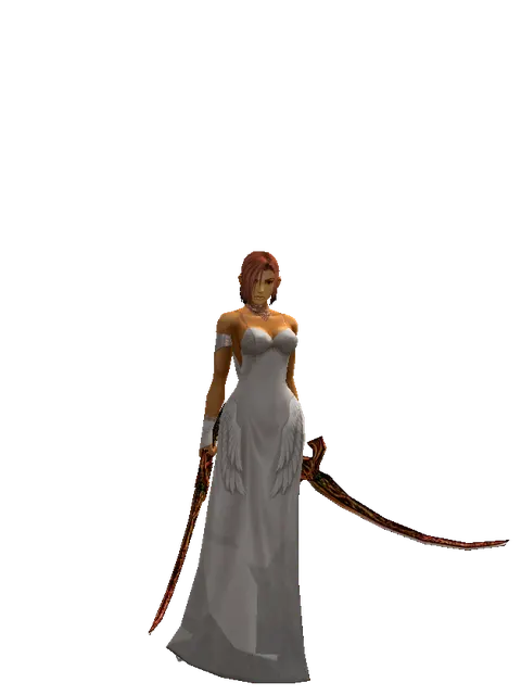 Shamshir*Shamshir on a female Human fighter, front view