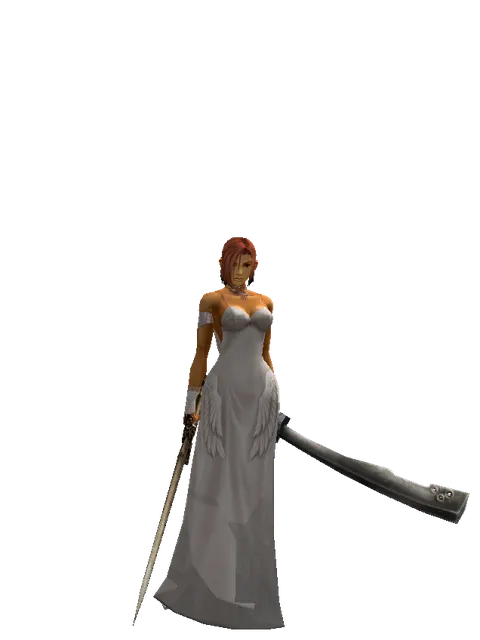 Spinebone Sword*Crimson Sword on a female Human fighter, front view