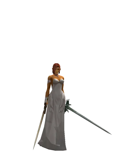 Spinebone Sword*Elven Long Sword on a female Human fighter, front view