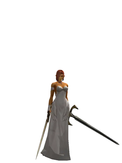 Spinebone Sword*Knight's Sword on a female Human fighter, front view