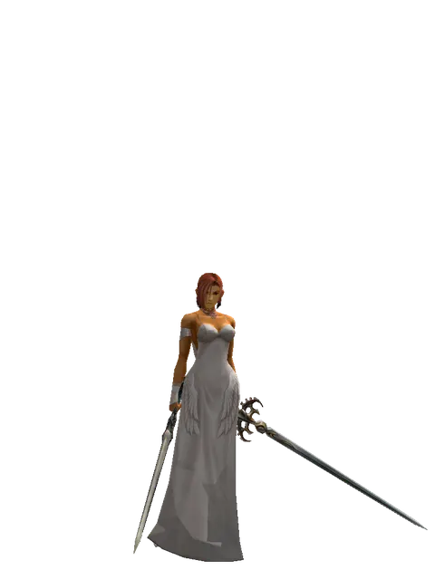 Spirit Sword*Raid Sword on a female Human fighter, front view