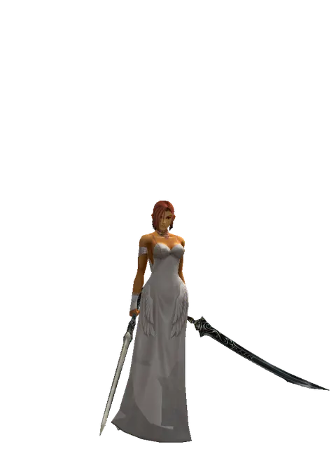 Spirit Sword*Samurai Long Sword on a female Human fighter, front view