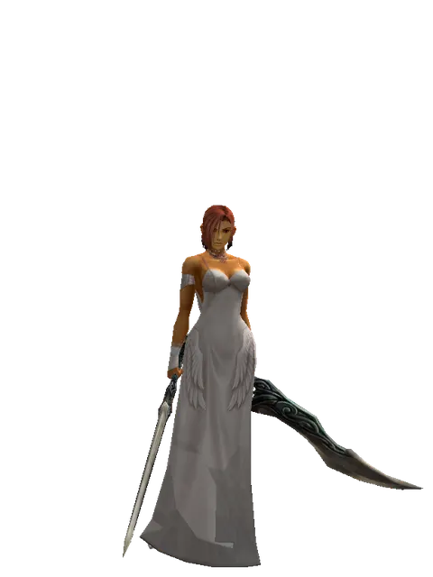 Spirit Sword*Sword of Limit on a female Human fighter, front view