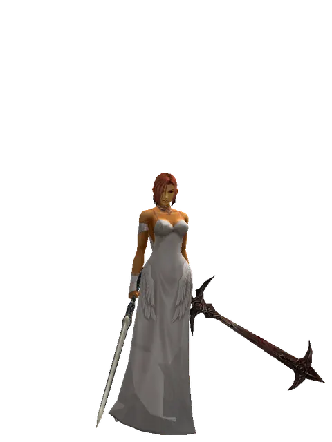 Spirit Sword*Sword of Nightmare on a female Human fighter, front view