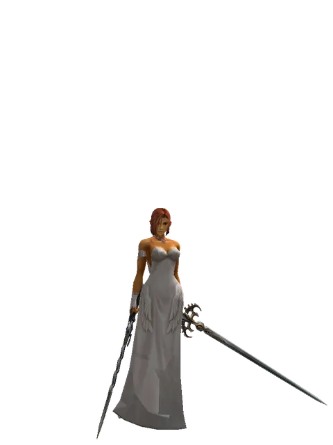 Stormbringer*Raid Sword on a female Human fighter, front view