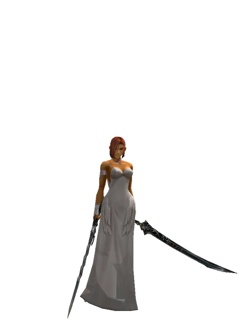 Stormbringer*Samurai Long sword on a female Human fighter, front view