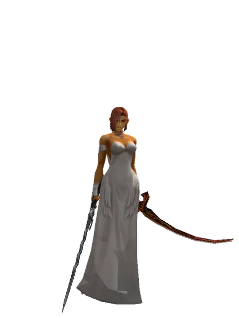 Stormbringer*Shamshir on a female Human fighter, front view