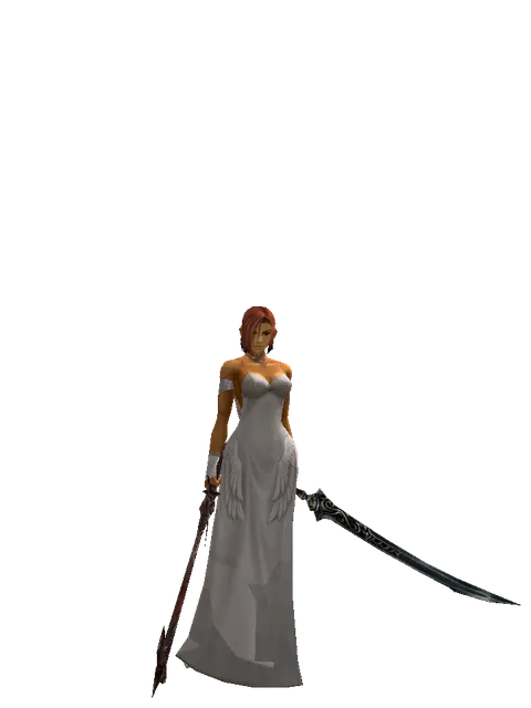 Sword of Nightmare*Samurai Long Sword on a female Human fighter, front view