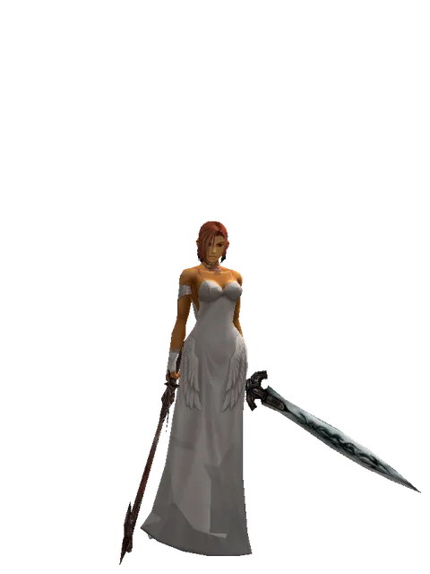 Sword of Nightmare*Tsurugi on a female Human fighter, front view