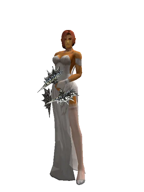 Dragon Grinder on a female Human fighter, front view