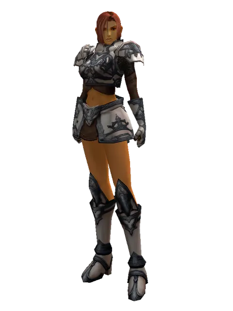 Avadon Heavy Set on a female Human fighter, front view