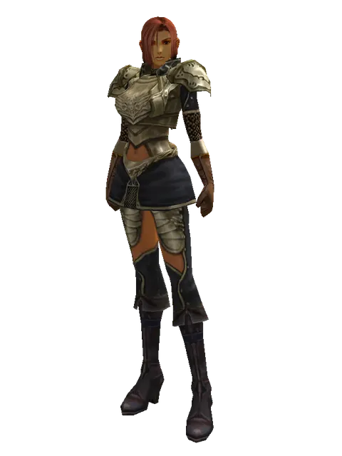Compound Scale (heavy armor) on a female Human fighter, front view
