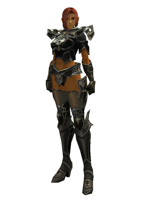 Dark Crystal Set on a female Human fighter, front view