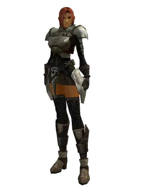 Dream (heavy armor) on a female Human fighter, front view