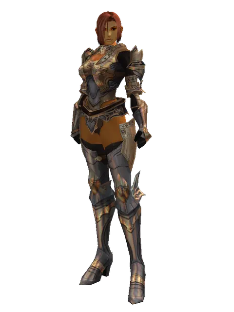 Imperial Crusader Set on a female Human fighter, front view