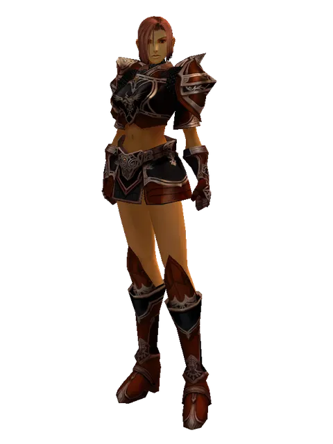 Set of Nightmare on a female Human fighter, front view