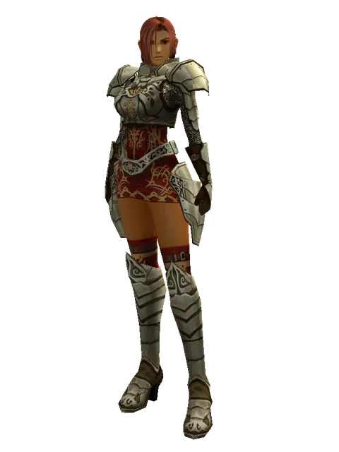 Zubei's Set on a female Human fighter, front view