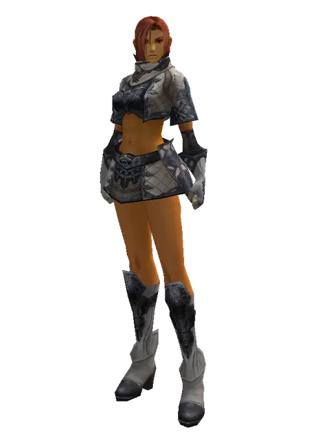 Avadon Leather Set on a female Human fighter, front view