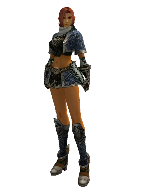 Drake Leather Set on a female Human fighter, front view