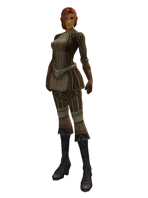 Puma Skin (light armor) on a female Human fighter, front view