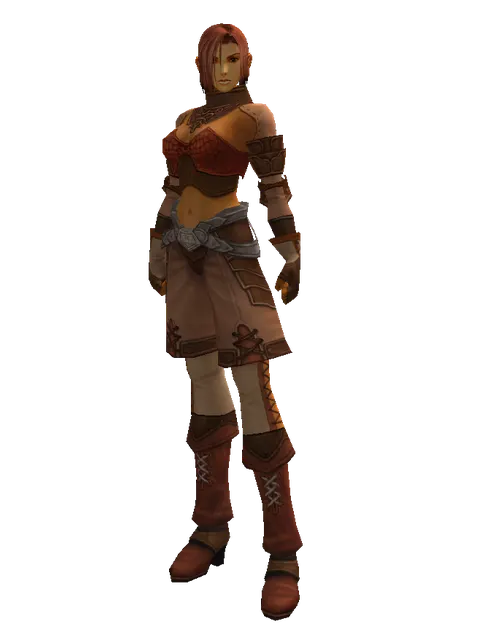 Salamander (light armor) on a female Human fighter, front view
