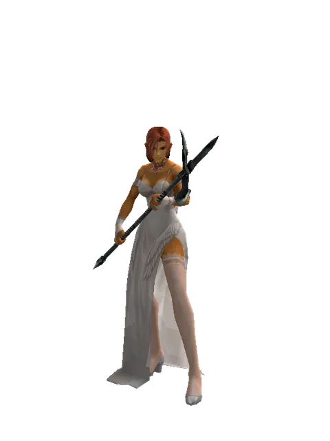 Bec de Corbin on a female Human fighter, front view