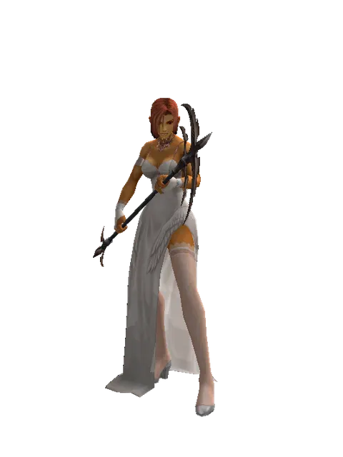Body Slasher on a female Human fighter, front view