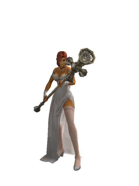 Chrono Campana on a female Human fighter, front view