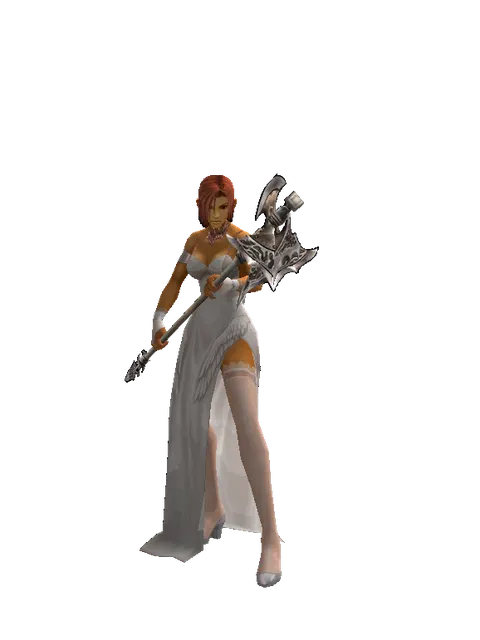 Tallum Glaive on a female Human fighter, front view