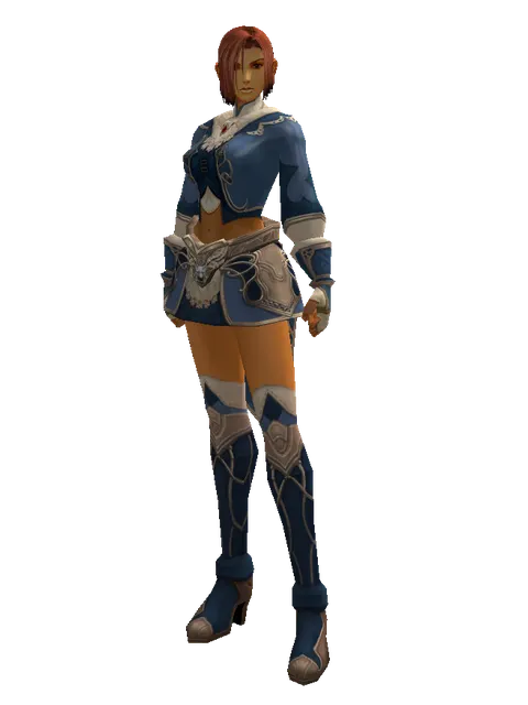 Blue Wolf Set - Robe on a female Human fighter, front view