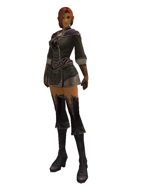 Cursed (robe) on a female Human fighter, front view