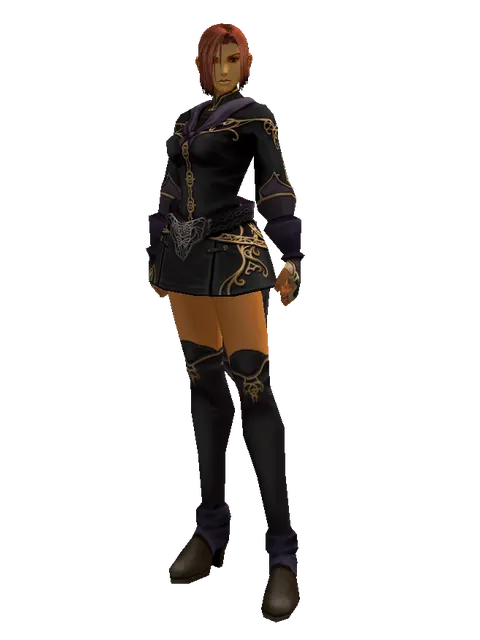 Demon's Set on a female Human fighter, front view