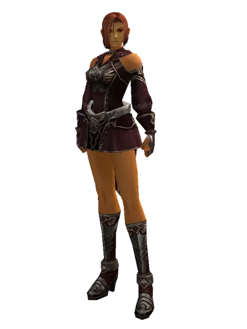 Set of Doom on a female Human fighter, front view