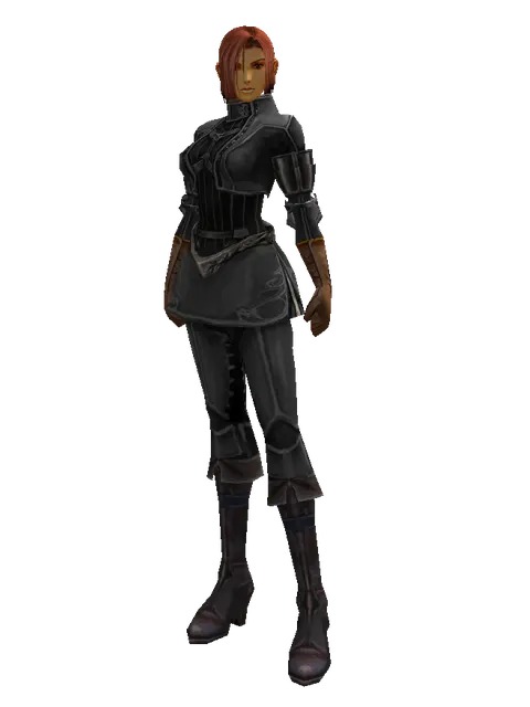 Elven (robe) on a female Human fighter, front view