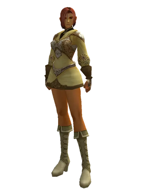 Mithril Set - Robe on a female Human fighter, front view