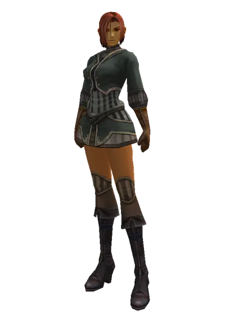 Mystic's (robe) on a female Human fighter, front view