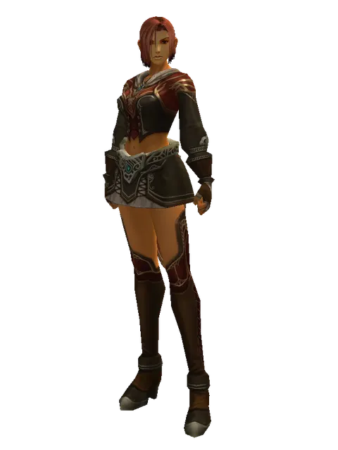 Set of Zubei on a female Human fighter, front view