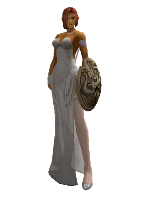 Bone Shield on a female Human fighter, front view