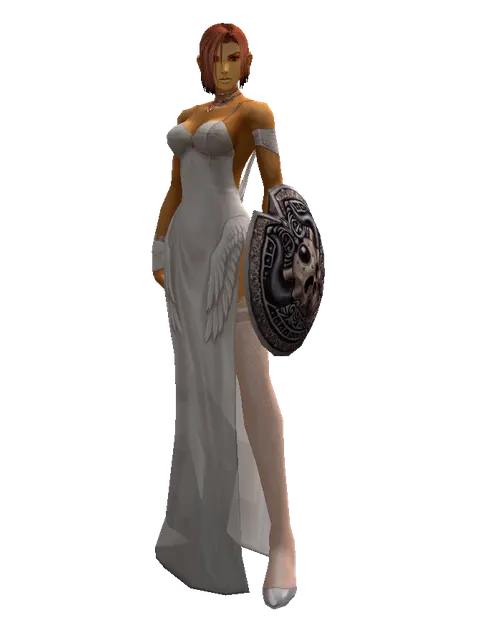 Doom Shield on a female Human fighter, front view
