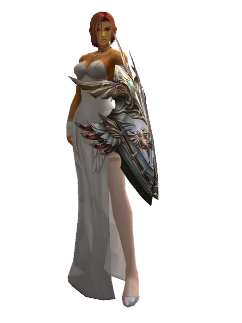 Dynasty Shield en Humano guerrero (mujer), vista frontal
