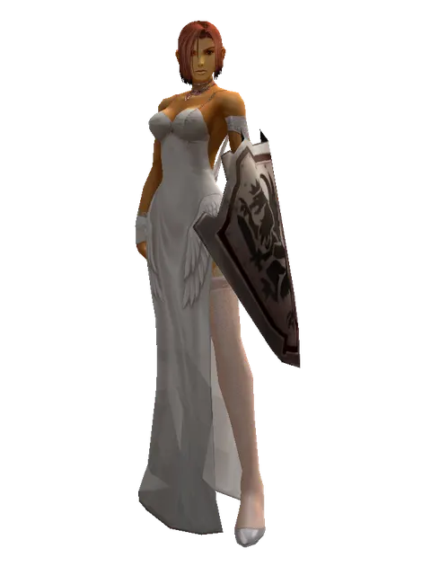 Eldarake on a female Human fighter, front view
