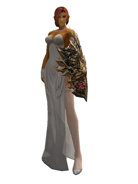 Vesper Shield on a female Human fighter, front view