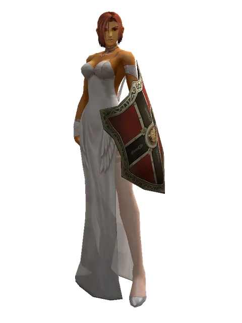 Zubei Shield on a female Human fighter, front view