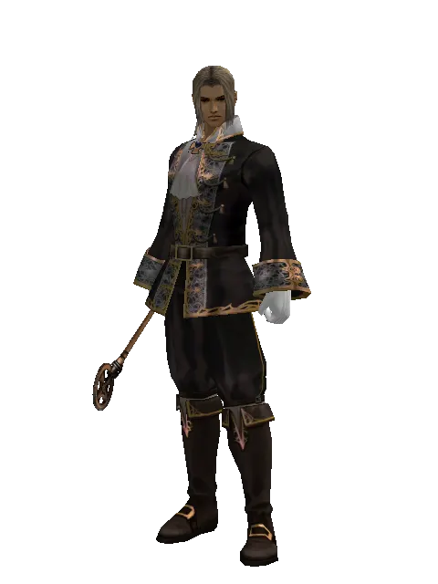 Apprentice's Rod on a male Human fighter, front view